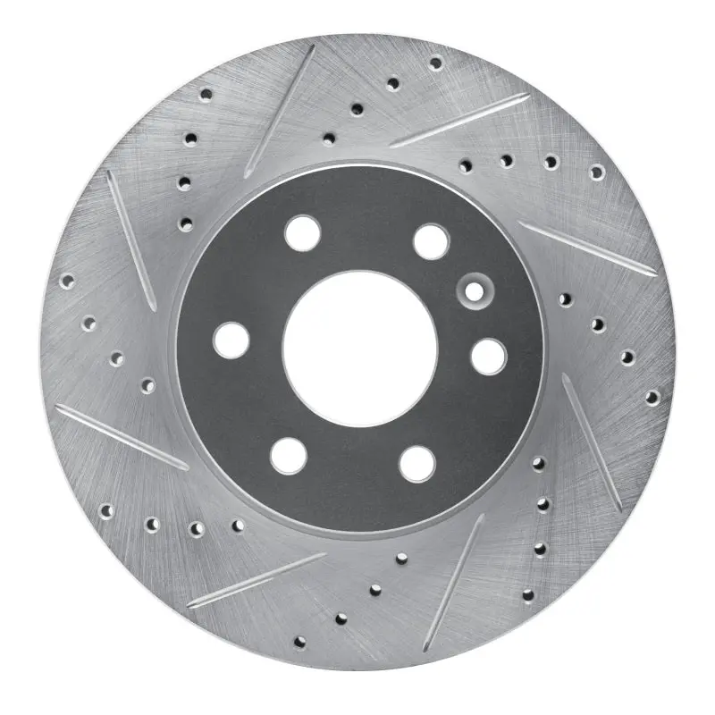 R1 15-20 Chevrolet Colorado Front Left Drilled & Slotted Silver Brake Rotor 1