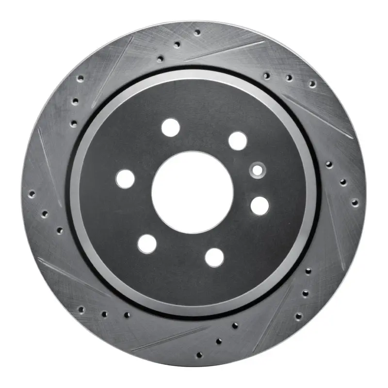 R1 15-20 Chevrolet Colorado Rear Left Drilled & Slotted Silver Brake Rotor 1