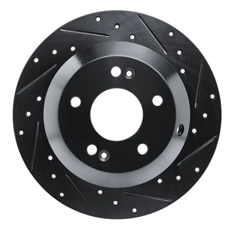 R1 15-20 Kia Sorento Rear Right Drilled & Slotted Black Brake Rotor 1