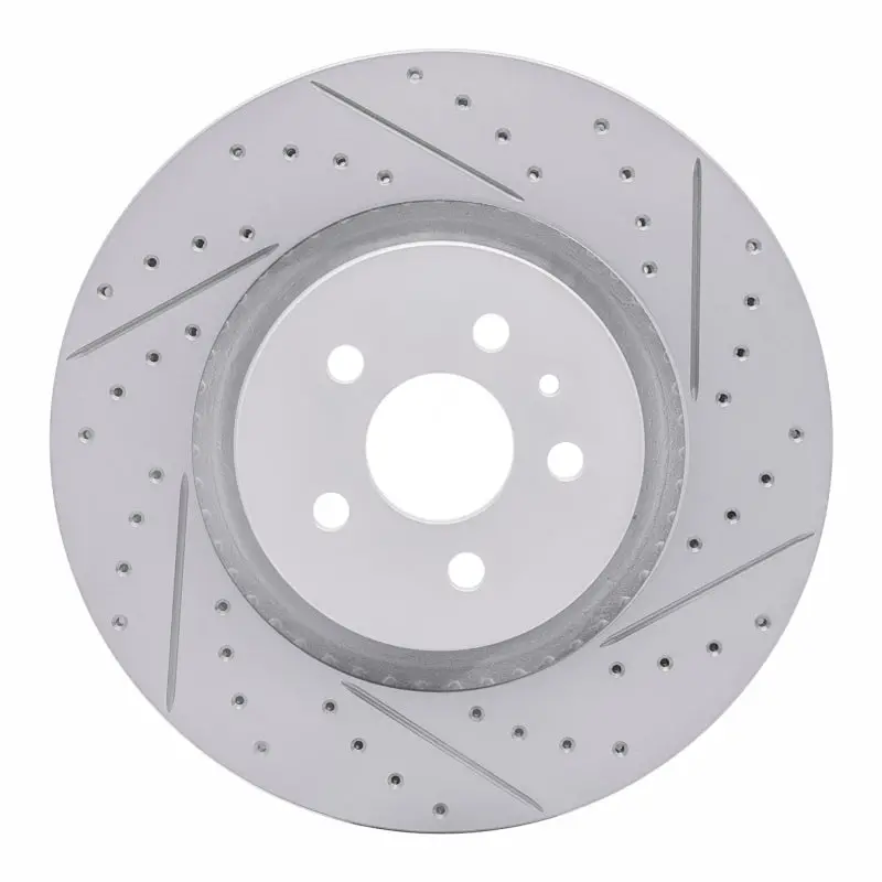 R1 15-21 Ford Edge Front Right Drilled & Slotted Geo-Carbon Rotor 1