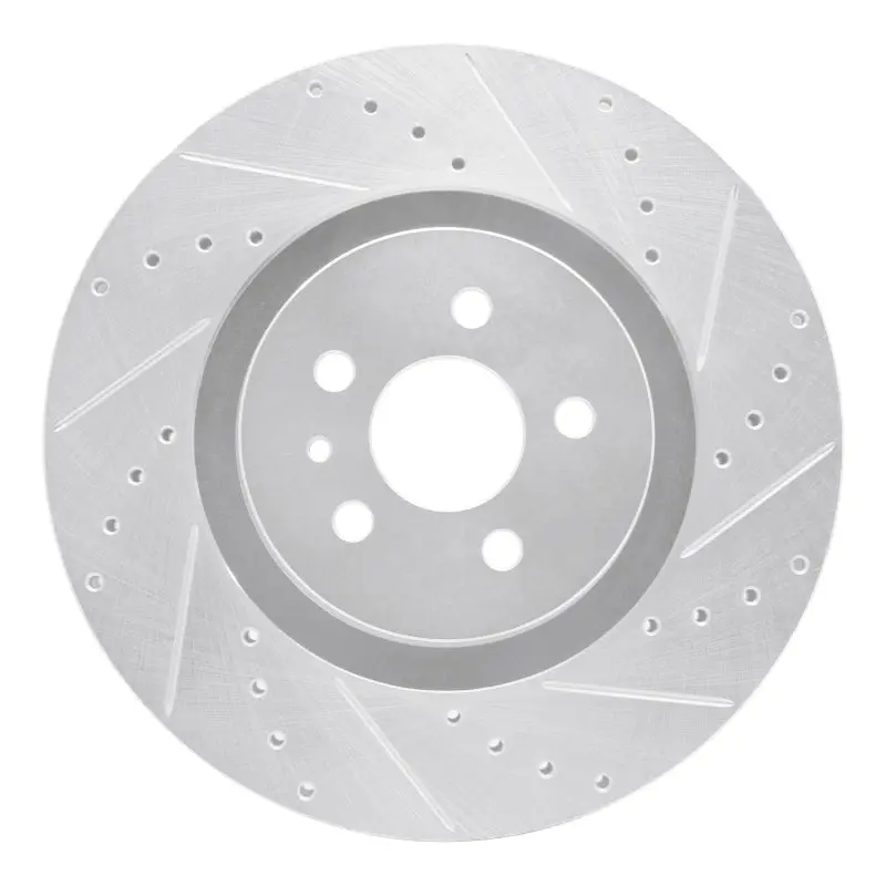 R1 15-21 Ford Fusion Front Right Drilled & Slotted Silver Brake Rotor 1
