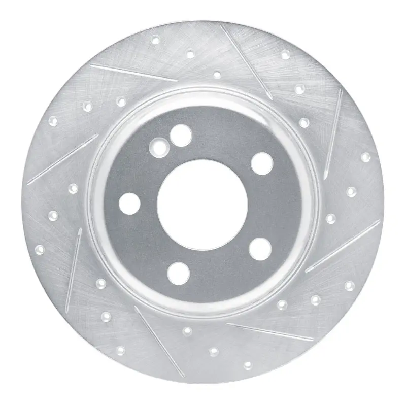 R1 15-21 Mercedes-Benz C200 (Mexico) Rear Right Drilled & Slotted Silver Brake Rotor 1