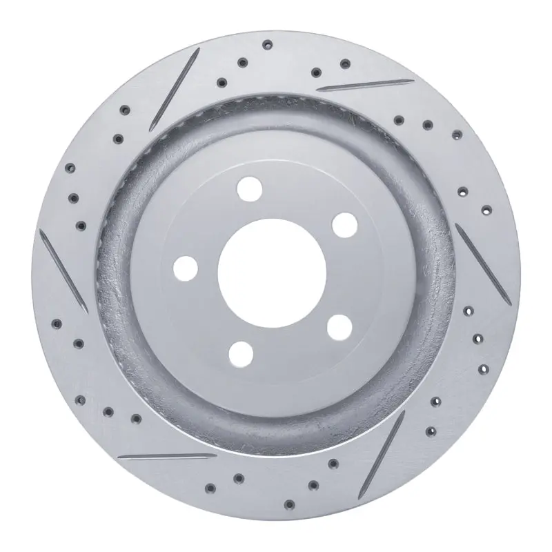 R1 15-23 Ford Mustang Rear Left Drilled & Slotted Geo-Carbon Rotor 1