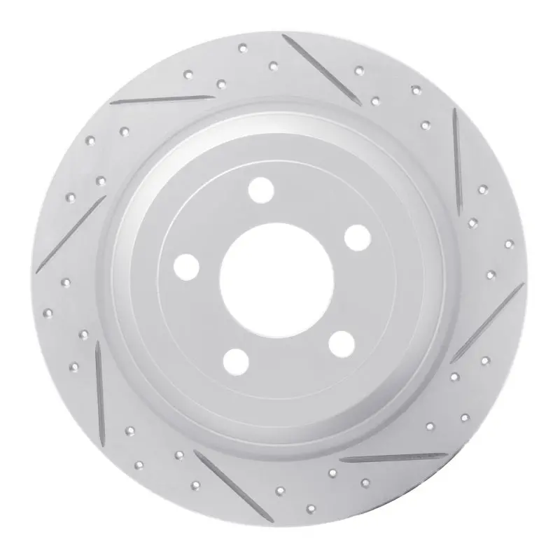 R1 15-23 Ford Mustang Rear Right Drilled & Slotted Geo-Carbon Rotor 1