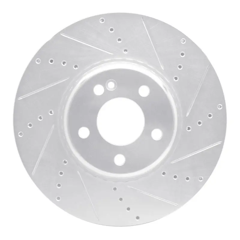 R1 15-23 Mercedes-Benz C300 Coupe & Convertible Front Right Drilled & Slotted Silver Brake Rotor 1