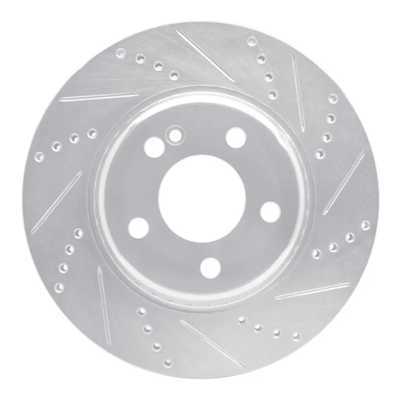 R1 15-23 Mercedes-Benz C300 Coupe & Convertible Rear Right Drilled & Slotted Silver Brake Rotor 1