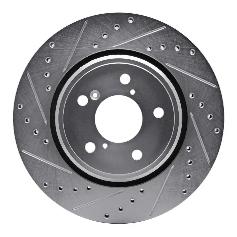 R1 15-25 Acura Mdx Front Left Drilled & Slotted Silver Brake Rotor 1