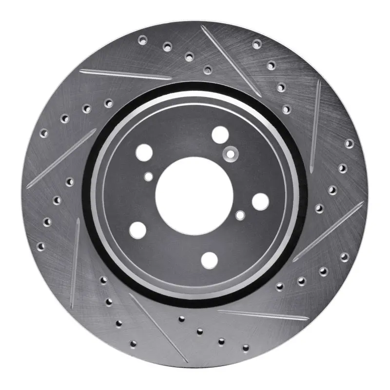 R1 15-25 Acura Mdx Front Right Drilled & Slotted Silver Brake Rotor 1