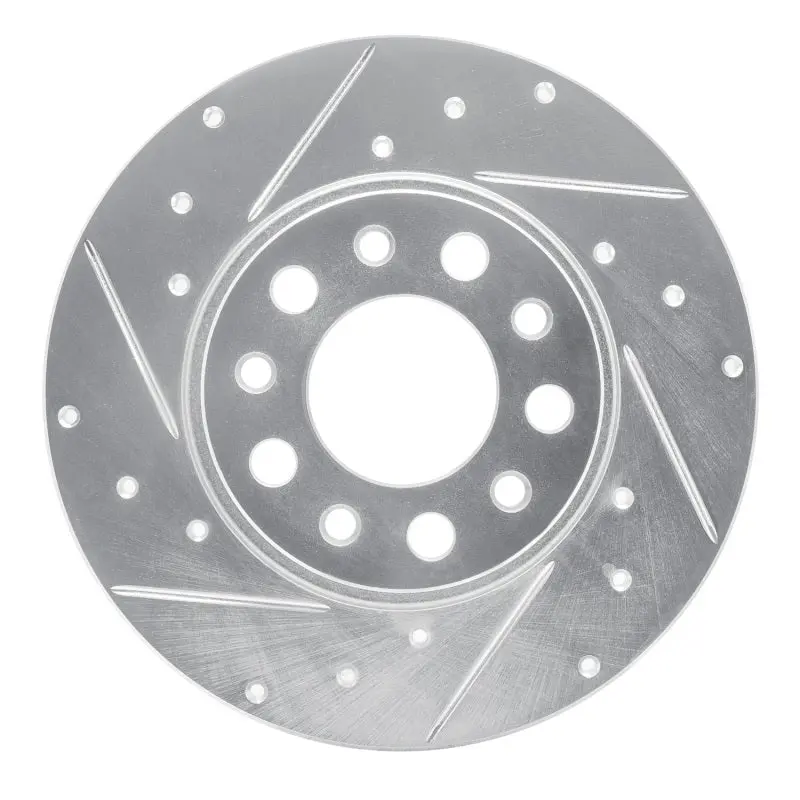R1 15-25 Alfa Romeo Tonale Rear Left Drilled & Slotted Silver Brake Rotor 1