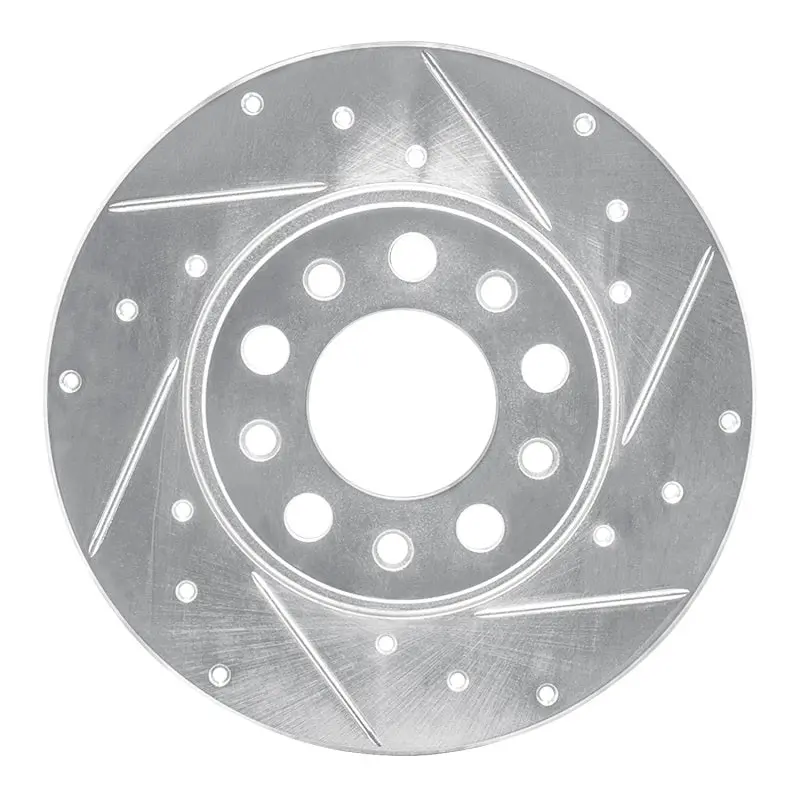 R1 15-25 Alfa Romeo Tonale Rear Right Drilled & Slotted Silver Brake Rotor 1