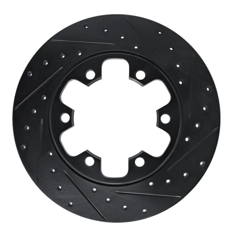 R1 15-25 Ford Transit-150 Rear Right Drilled & Slotted Black Brake Rotor 1