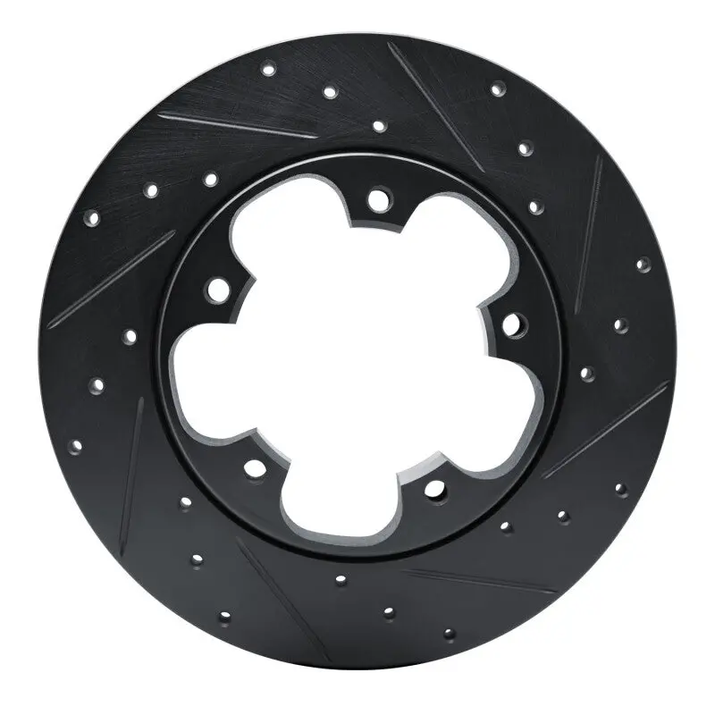 R1 15-25 Ford Transit-150 Rear Right Drilled & Slotted Black Brake Rotor 1