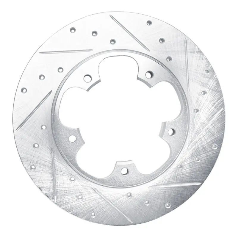 R1 15-25 Ford Transit-150 Rear Right Drilled & Slotted Silver Brake Rotor 1