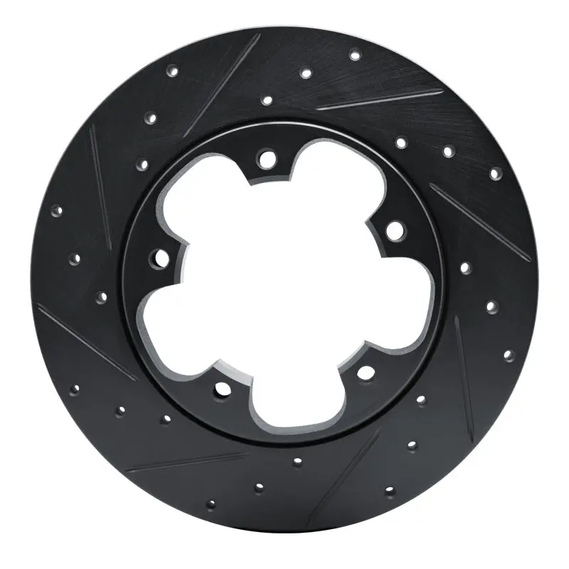 R1 15-25 Ford Transit-250 Rear Left Drilled & Slotted Black Brake Rotor 1
