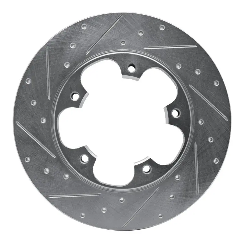 R1 15-25 Ford Transit-250 Rear Left Drilled & Slotted Silver Brake Rotor 1