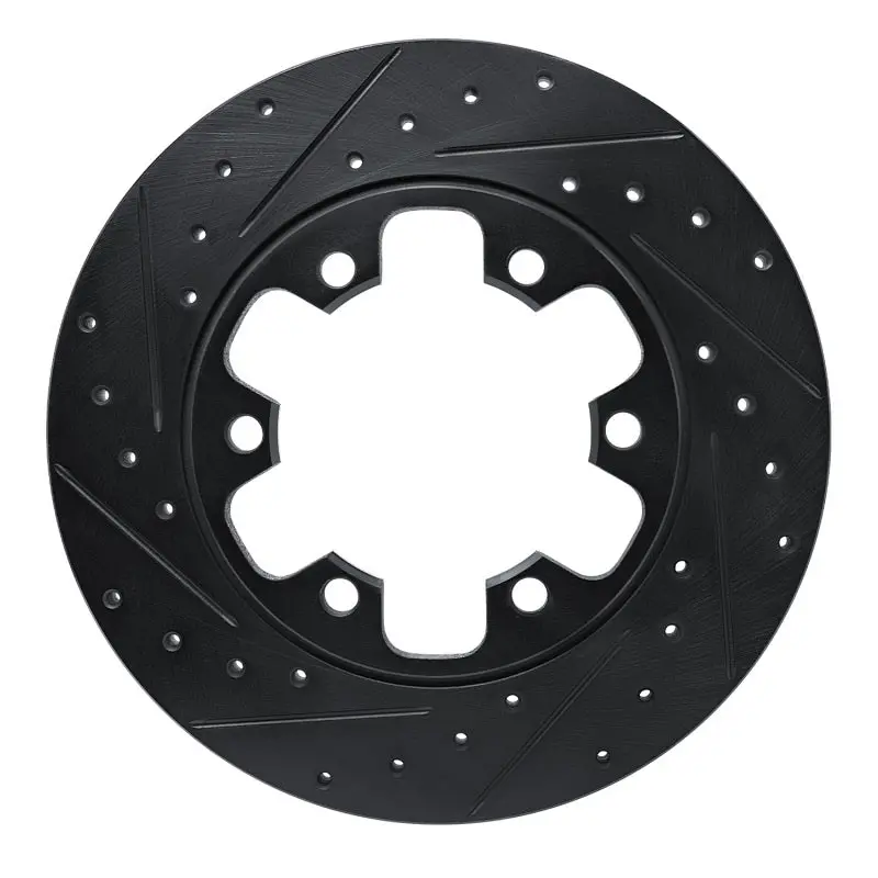 R1 15-25 Ford Transit-350/Srw Rear Left Drilled & Slotted Black Brake Rotor 1
