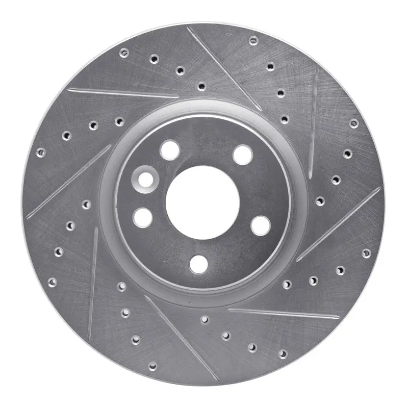 R1 16-17 Volvo Xc60 Front Right Drilled & Slotted Silver Brake Rotor 1