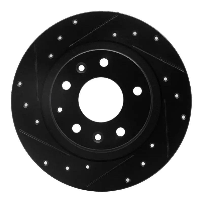 R1 16-18 Mazda Cx-3 Rear Left Drilled & Slotted Black Brake Rotor 1