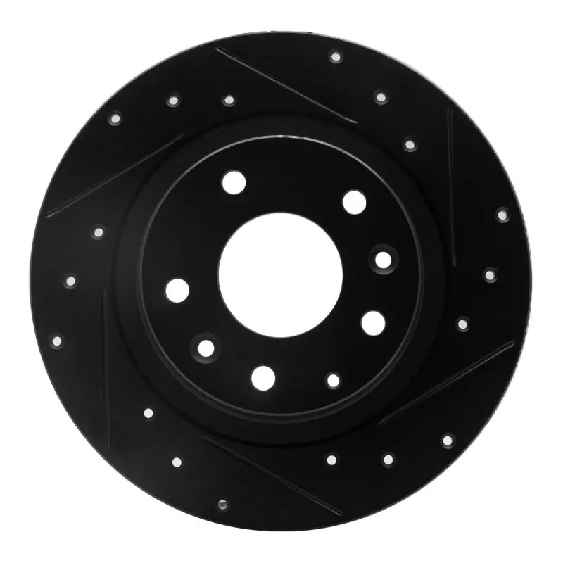R1 16-18 Mazda Cx-3 Rear Right Drilled & Slotted Black Brake Rotor 1