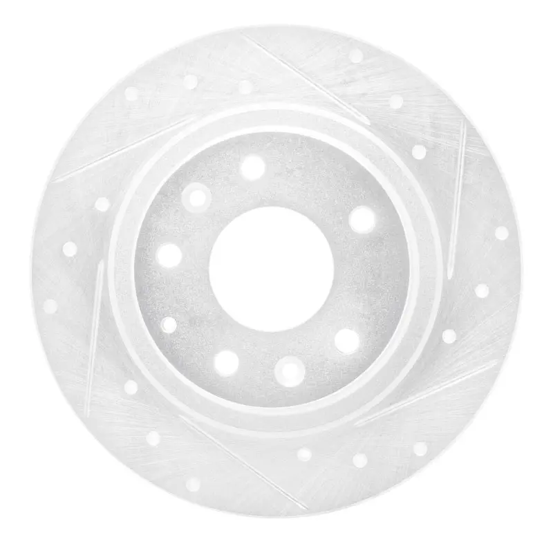 R1 16-18 Mazda Cx-3 Rear Right Drilled & Slotted Silver Brake Rotor 1