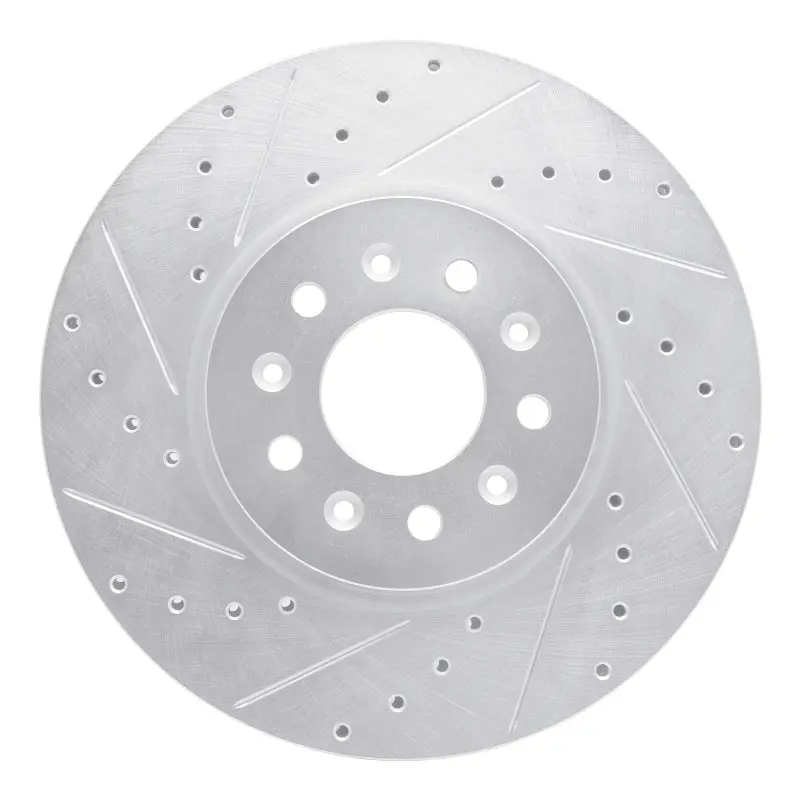R1 16-21 Buick Regal Sportback Front Left Drilled & Slotted Silver Brake Rotor 1