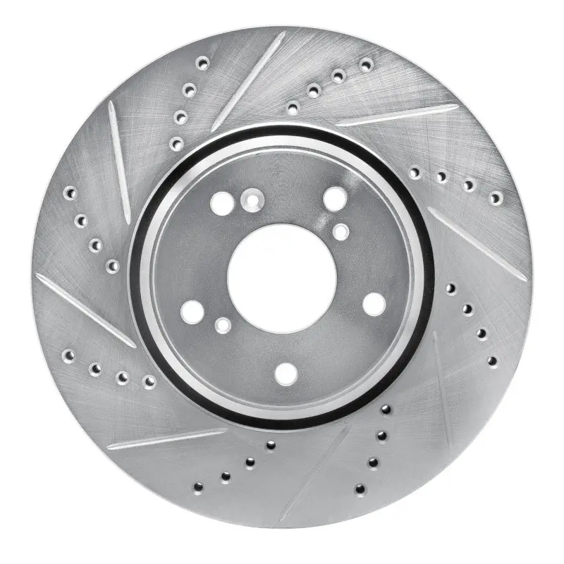 R1 16-22 Acura Ilx Front Left Drilled & Slotted Silver Brake Rotor 1