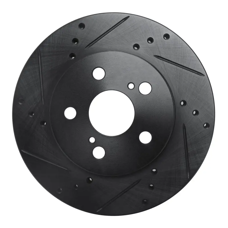 R1 16-22 Toyota Prius Front Left Drilled & Slotted Black Brake Rotor 1