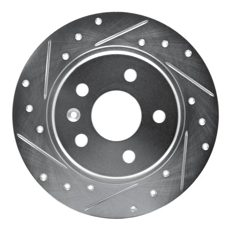 R1 16-23 Chevrolet Bolt Ev Rear Left Drilled & Slotted Silver Brake Rotor 1