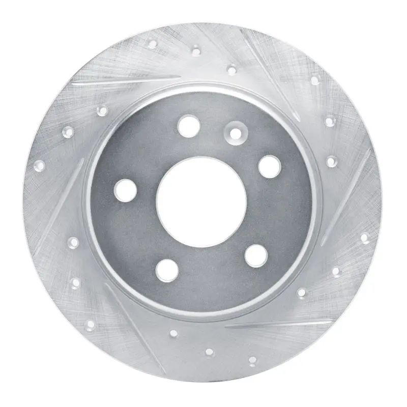 R1 16-23 Chevrolet Bolt Ev Rear Right Drilled & Slotted Silver Brake Rotor 1