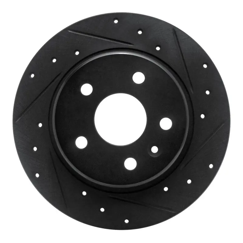 R1 16-23 Chevrolet Cruze Rear Right Drilled & Slotted Black Brake Rotor 1
