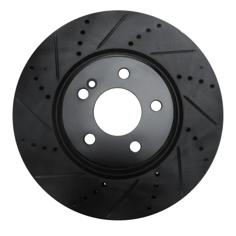 R1 16-23 Mercedes-Benz Glc250 (South America) Rear Left Drilled & Slotted Black Brake Rotor 1