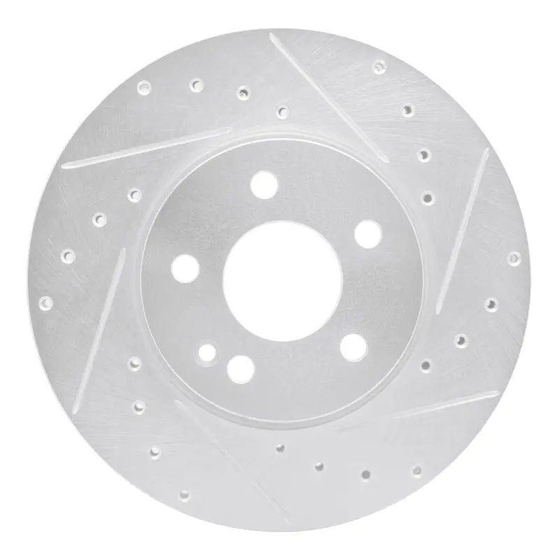 R1 16-23 Mercedes-Benz Metris Front Right Drilled & Slotted Silver Brake Rotor 1