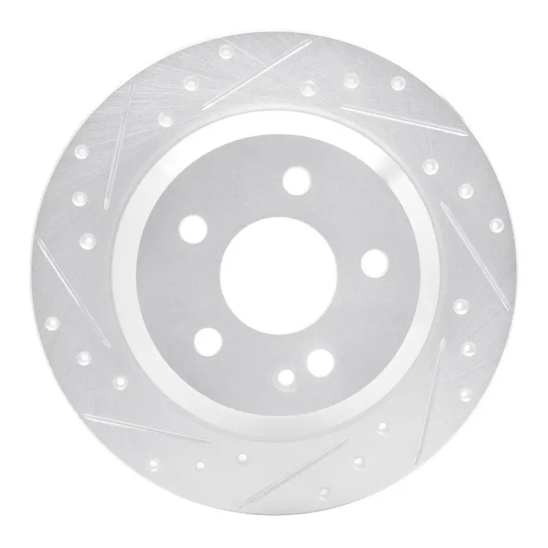 R1 16-23 Mercedes-Benz Viano (Mexico) Rear Left Drilled & Slotted Silver Brake Rotor 1
