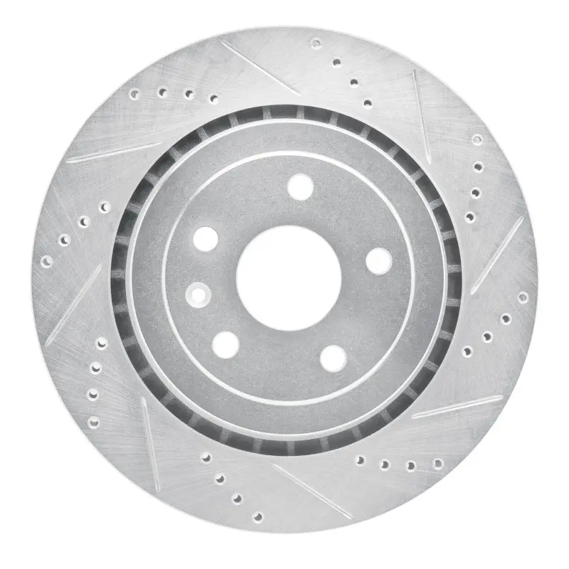 R1 16-24 Cadillac Ats Rear Right Drilled & Slotted Silver Brake Rotor 1