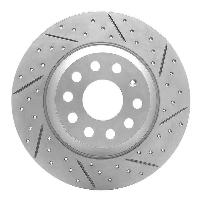 R1 16-25 Audi Q3 Rear Right Drilled & Slotted Geo-Carbon Rotor 1