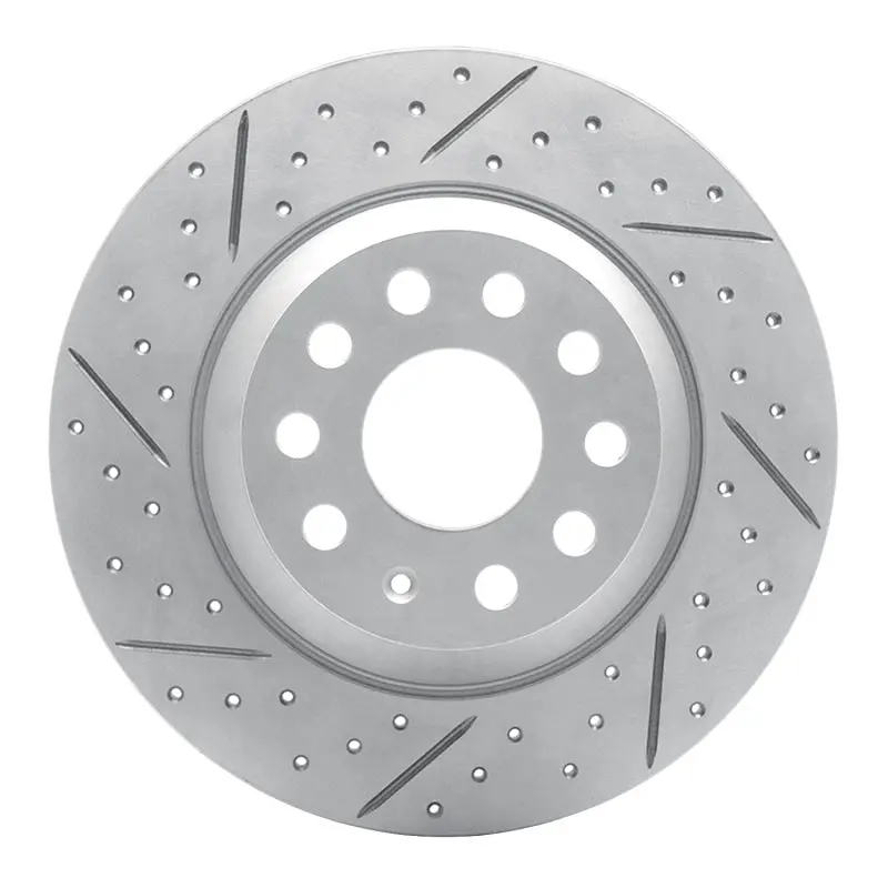 R1 16-25 Audi Tt Quattro Rear Left Drilled & Slotted Geo-Carbon Rotor 1