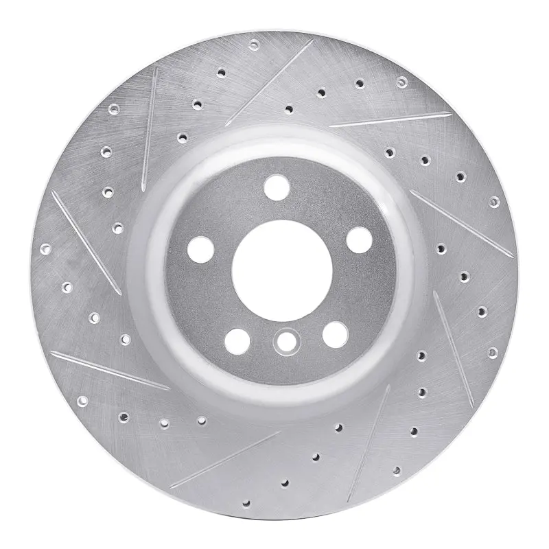 R1 16-25 Bmw 540I Xdrive Rear Left Drilled & Slotted Silver Brake Rotor 1
