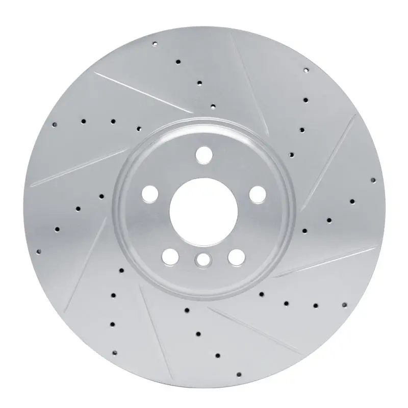 R1 16-25 Bmw 840I Right Front Drilled & Slotted Silver Brake Rotor 1