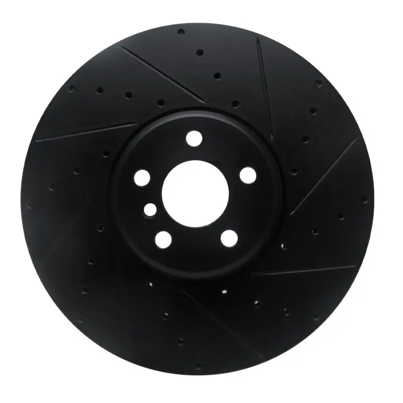 R1 16-25 Bmw I7 Right Front Drilled & Slotted Black Brake Rotor 1
