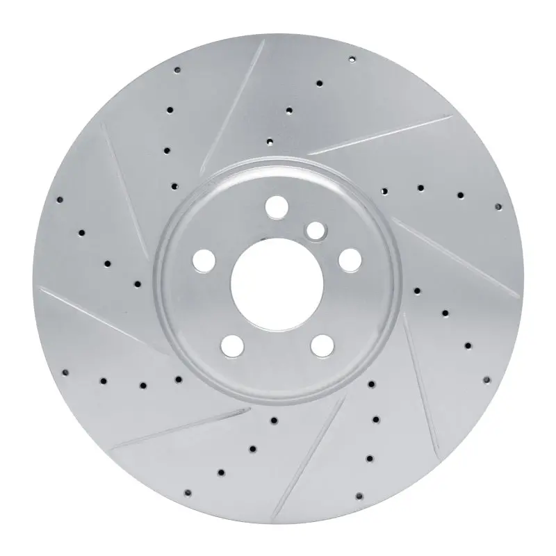 R1 16-25 Bmw M240i Xdrive Left Front Drilled & Slotted Silver Brake Rotor 1