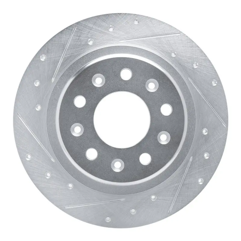 R1 16-25 Buick Lacrosse Rear Left Drilled & Slotted Silver Brake Rotor 1