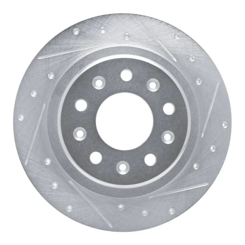 R1 16-25 Buick Regal Tourx Rear Right Drilled & Slotted Silver Brake Rotor 1