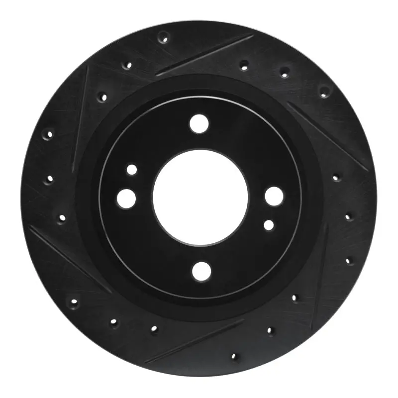 R1 16-25 Dodge Attitude (Mexico) Front Left Drilled & Slotted Black Brake Rotor 1