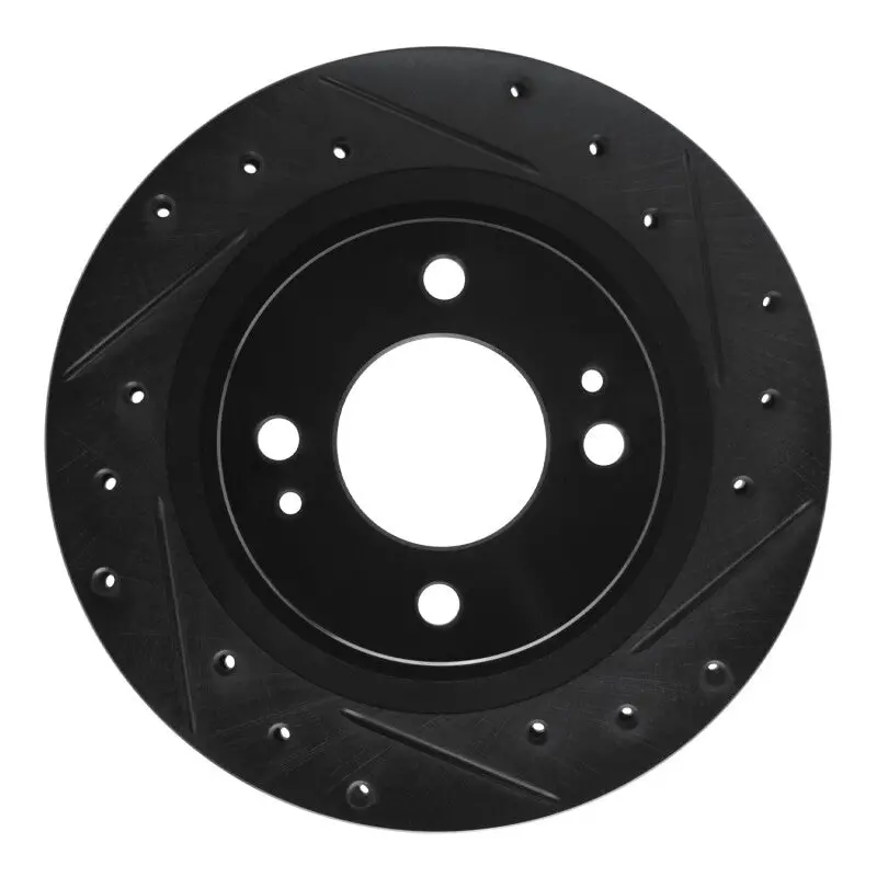 R1 16-25 Dodge Attitude (Mexico) Front Right Drilled & Slotted Black Brake Rotor 1