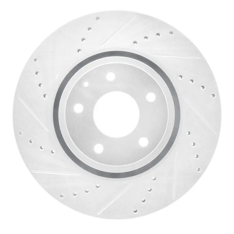 R1 16-25 Mazda Cx-5 Front Left Drilled & Slotted Silver Brake Rotor 1