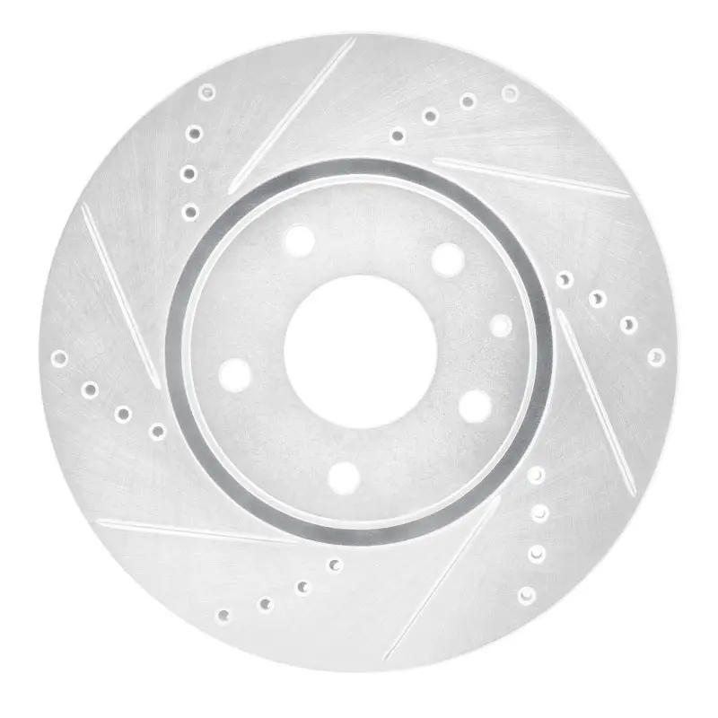 R1 16-25 Mazda Cx-5 Front Left Drilled & Slotted Silver Brake Rotor 1