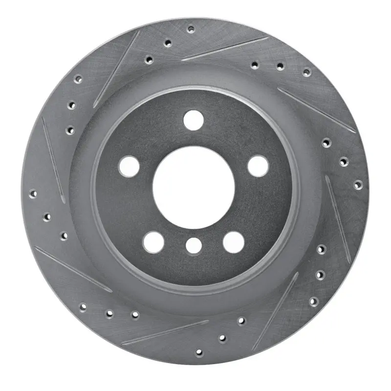 R1 16-26 Bmw 228I Gran Coupe Rear Left Drilled & Slotted Silver Brake Rotor 1