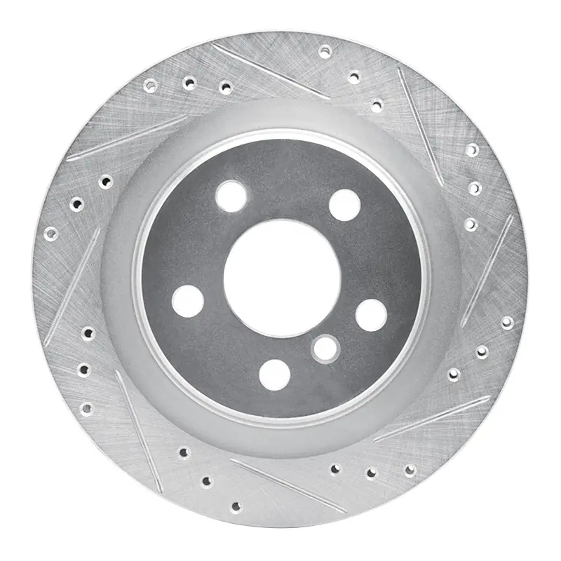 R1 16-26 Bmw 228I Xdrive Gran Coupe Rear Right Drilled & Slotted Silver Brake Rotor 1