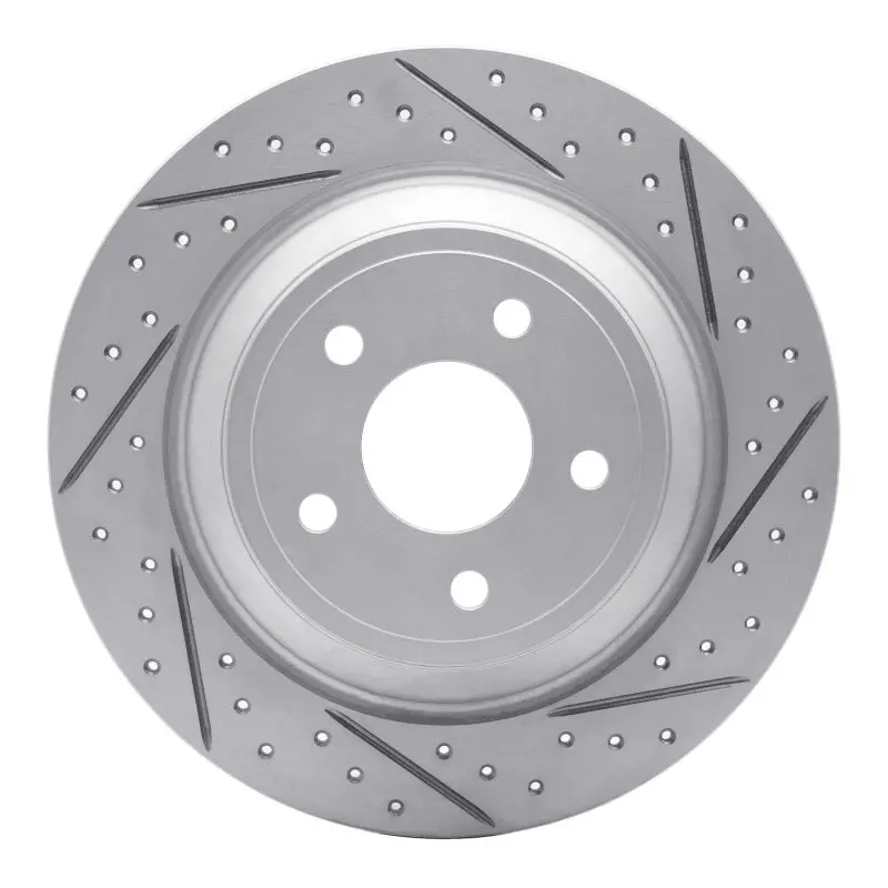 R1 16-26 Ford Focus Rear Right Drilled & Slotted Geo-Carbon Rotor 1