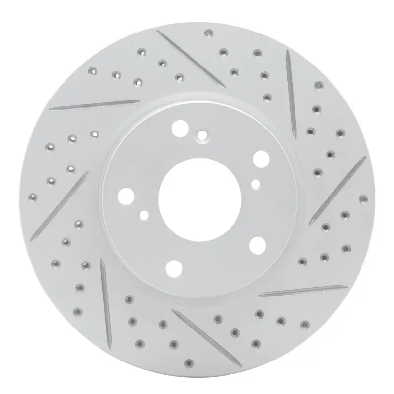 R1 16-26 Honda Civic Coupe Front Right Drilled & Slotted Geo-Carbon Rotor 1